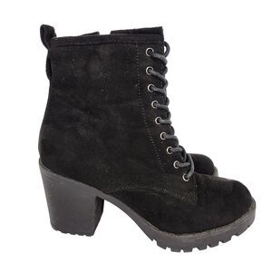 Zigi Soho Kourtlan Black Suede Lace Up Zipper Boot Womens Size 8 ZGD05 06195